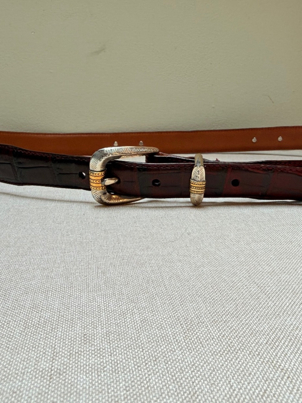 Men’s Arden Leather Corporation 48” Belt With Metal Arrowhead Accents